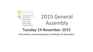 ETHICS Society 2015 General Assembly
