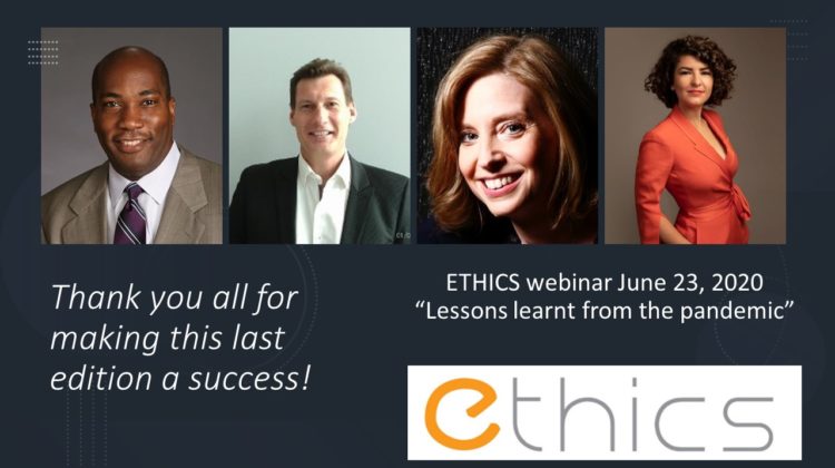 2020 ETHICS special webinar series on Covid-19